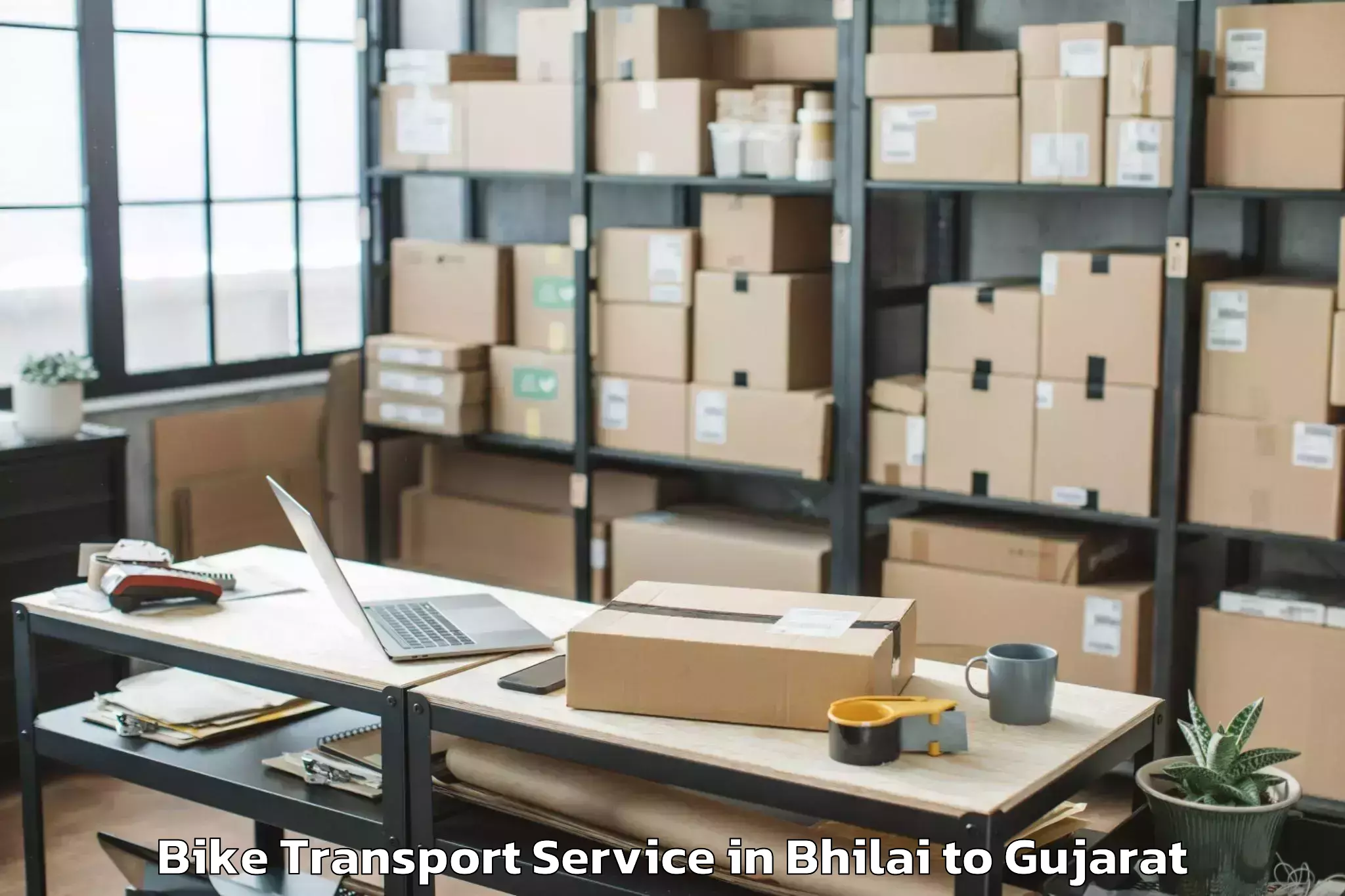 Book Bhilai to Kadi Sarva Vishwavidyalaya Gan Bike Transport Online